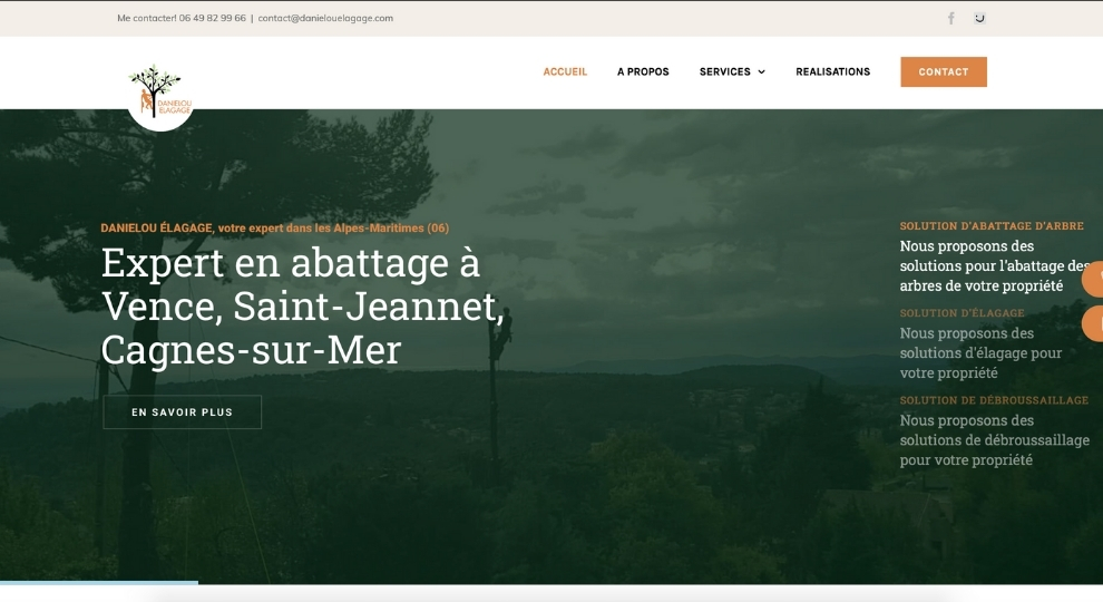 Réalisation d'un site internet pour Daniélou Élagage