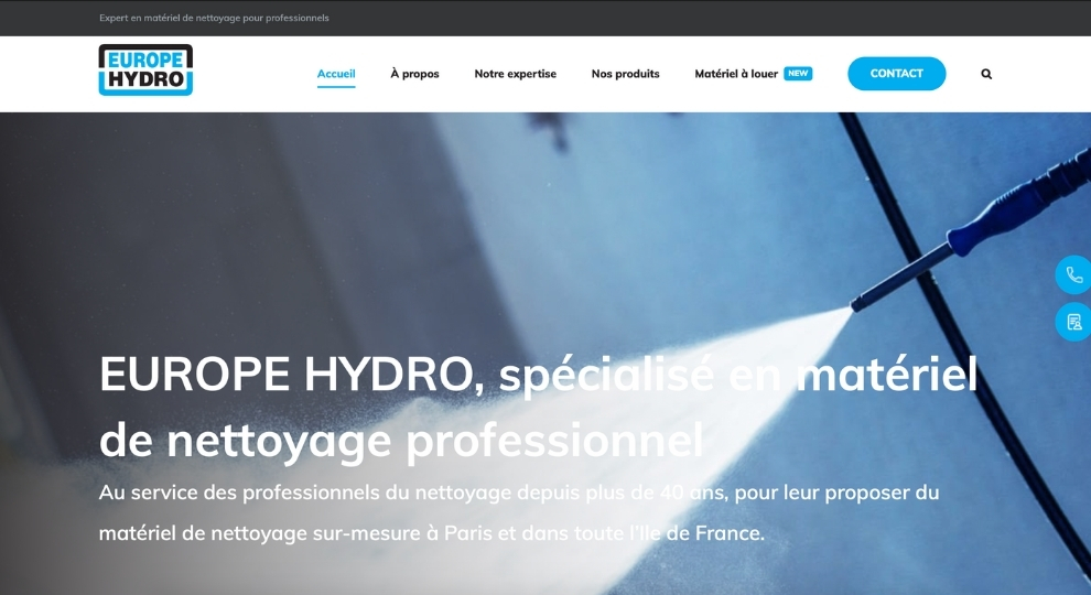Réalisation d'un site internet pour EUROPE Hydro