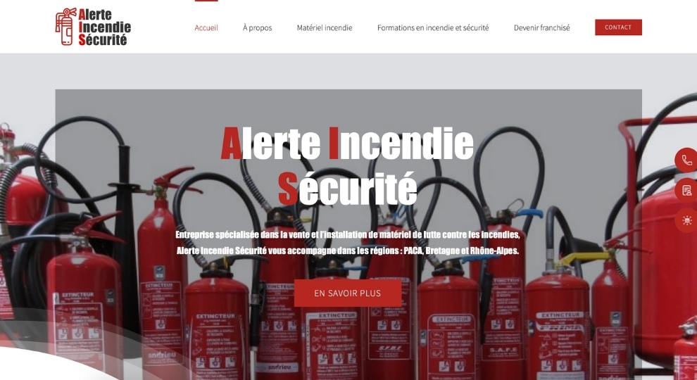 Réalisation d'un site internet pour Alerte Sécurité Incendie