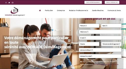 Réalisation d'un site internet pour NOMADE Déménagement